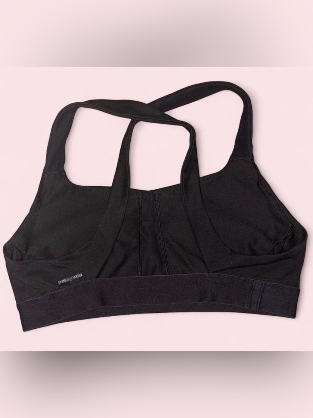 Patagonia Black Racerback Sports Bra with Wide Underband